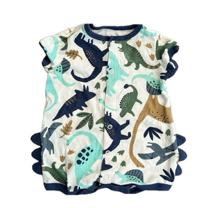 3/24$ Carter's Baby dinosaur theme short sleeve short romper size 3 months